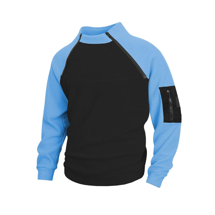 Men's nan technical fleece half-zip pullover with asymmetric shoulder zippers and zippered arm pocket Mune Fashion