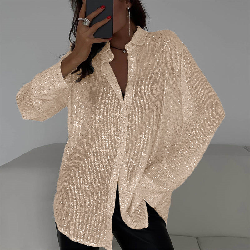 Ladies Glittering Plus Size Blouse Mune