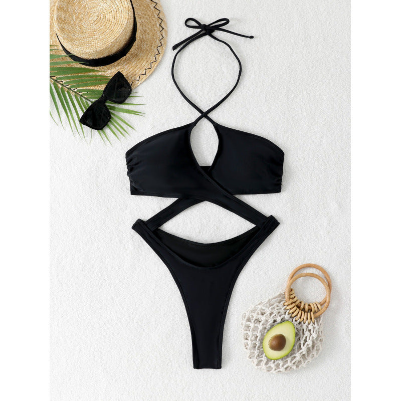 Ladies Shiny Triangle Bikini with sophisticated wrap design Mune Fashion