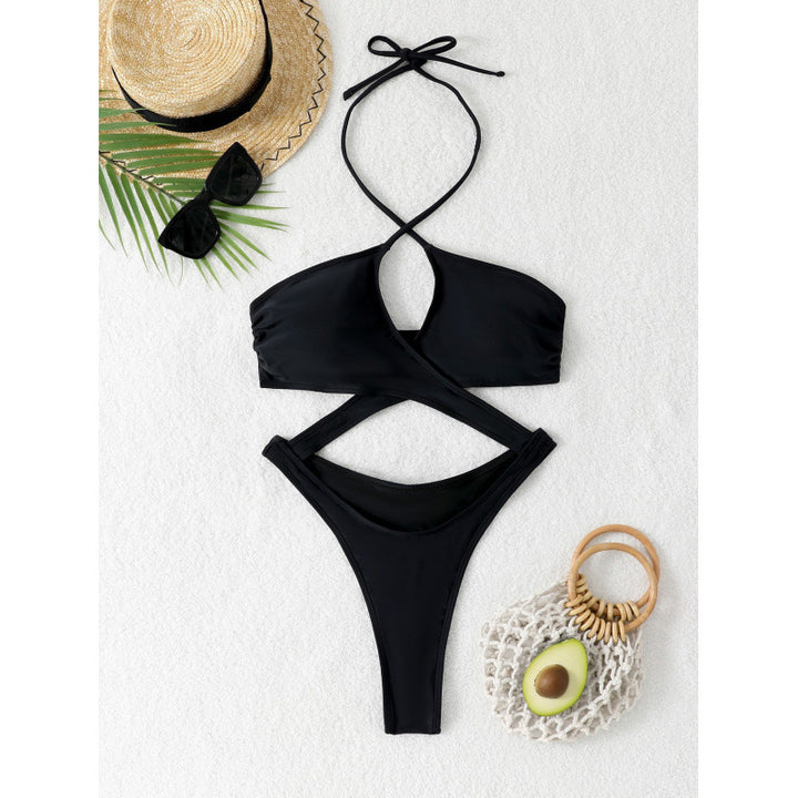 Ladies Shiny Triangle Bikini with sophisticated wrap design Mune Fashion