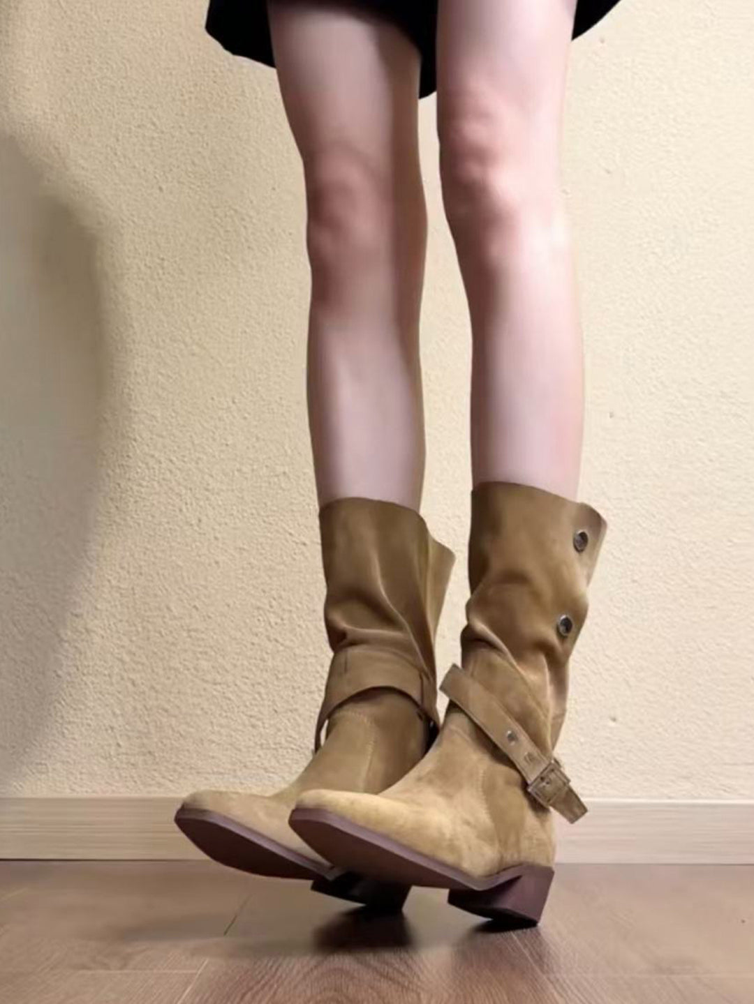 Women's Elegant Lace-Up Boots with Stylish Strap Mune Fashion