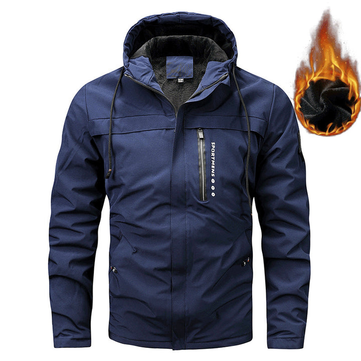 Men's padded softshell thermal jacket with hood and cozy fleece lining Mune Fashion