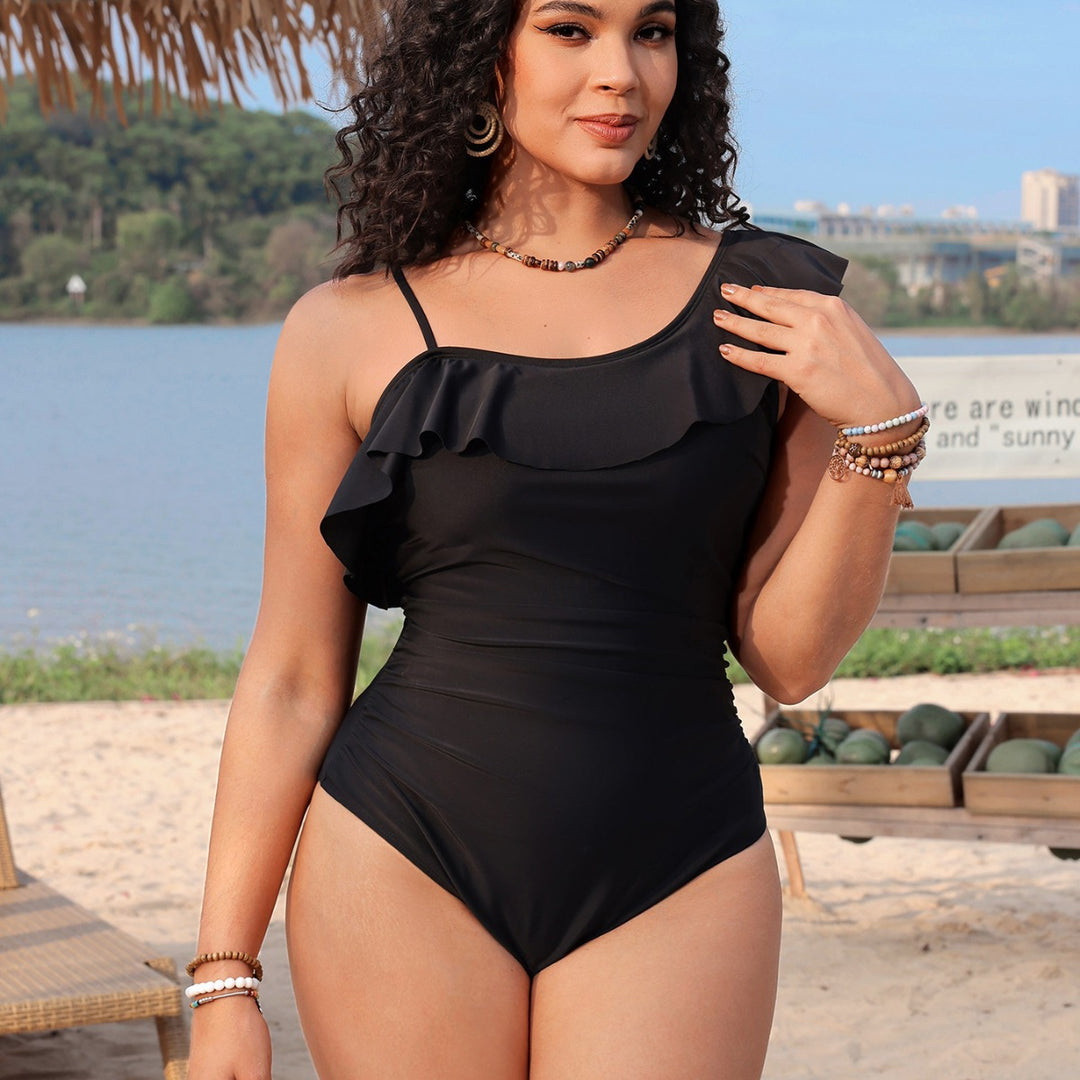 Women One-piece Swimsuit with Playful Ruffle Detail Mune Fashion