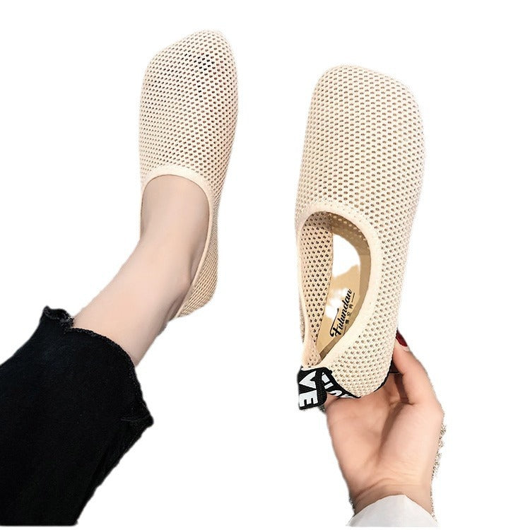 Women's Breathable Mesh Slippers with Elastic Entry and Non-Slip Sole Mune Fashion