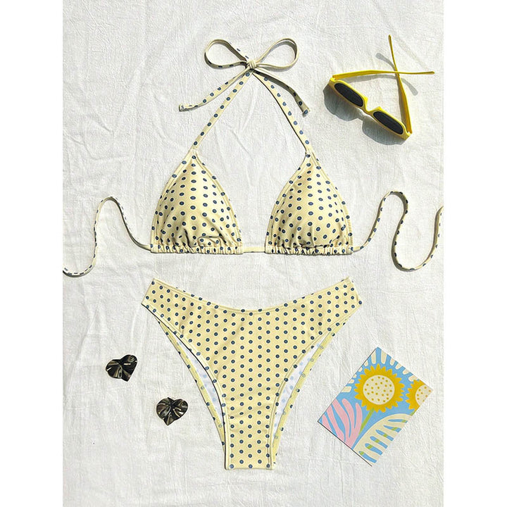 Women's triangle bikini with animal print and high leg cut Mune Fashion