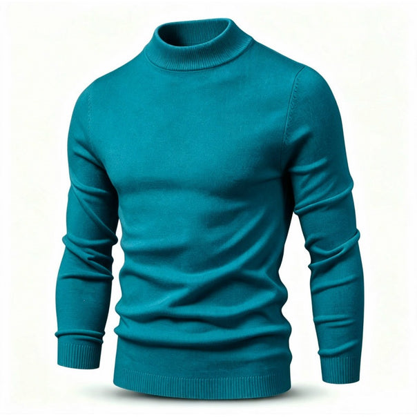 Men's fine knit sweater with short high collar and slim fit Mune Fashion