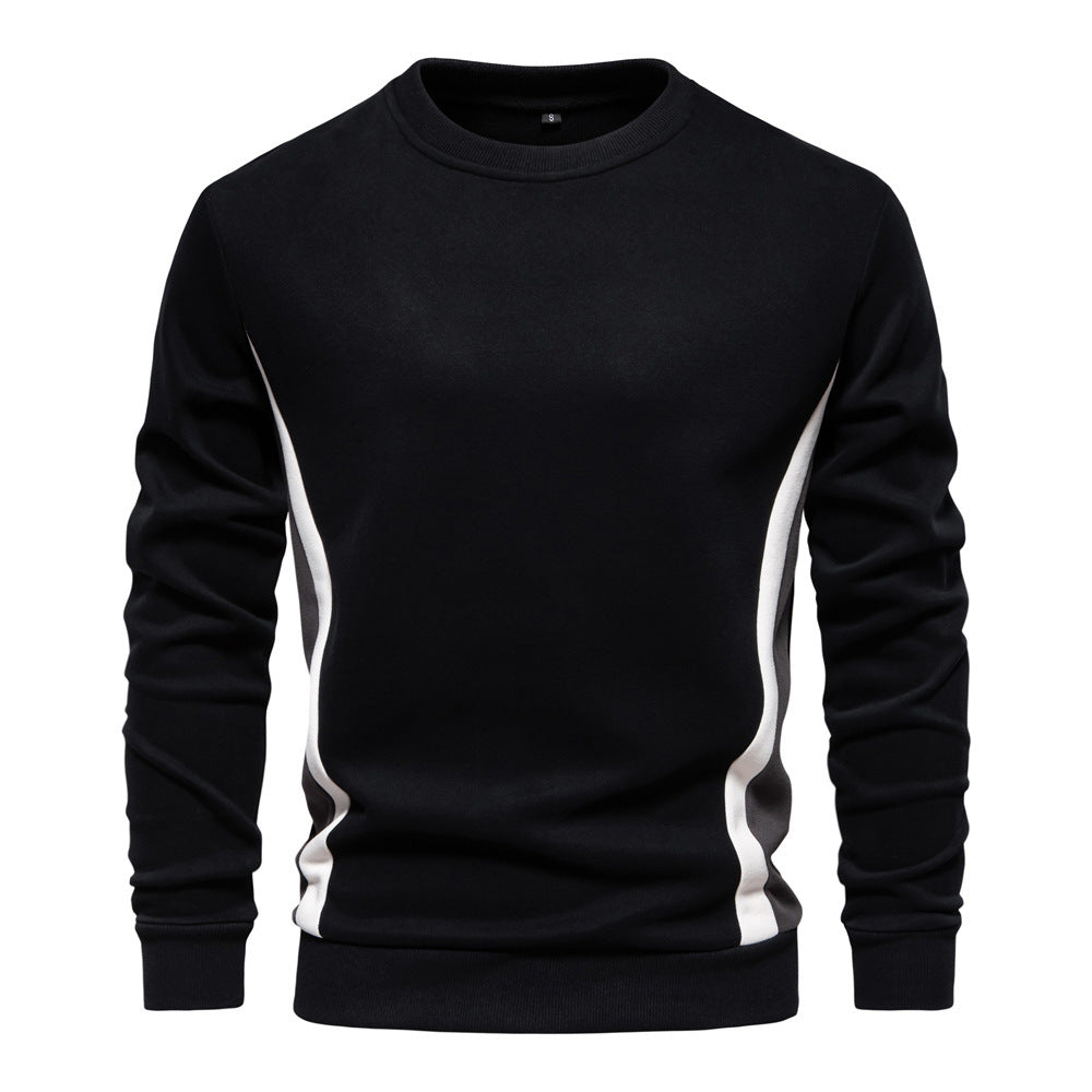 Men's round neck sweatshirt made of cotton blend with contrasting side piping and slim silhouette Mune Fashion