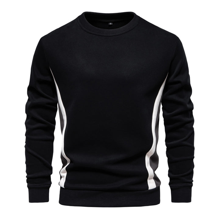Men's round neck sweatshirt made of cotton blend with contrasting side piping and slim silhouette Mune Fashion