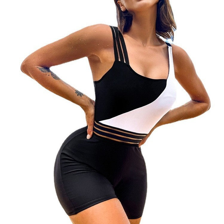 Women’s sporty one-piece swimsuit with elegant graphic accents Mune Fashion