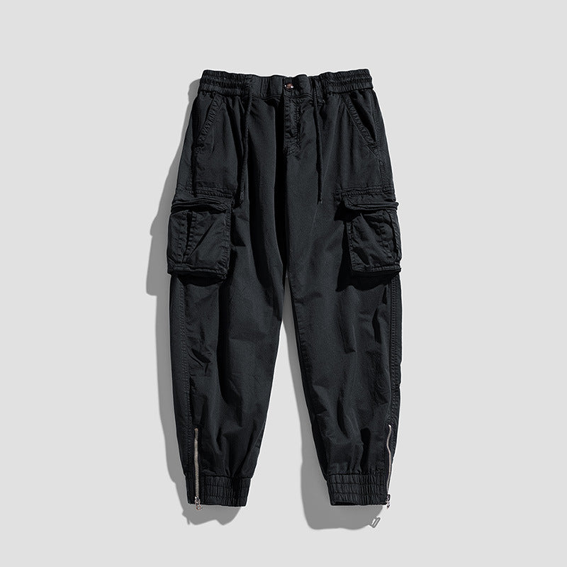Herren Cargo-Jogginghose im Utility‑Stil mit Tunnelzugbund, Mehrfachtaschen und Reißverschluss‑Knöchel Mune Fashion
