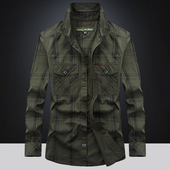 Men's plaid flannel shirt with chest pockets, softly brushed lining and ergonomic cut Mune Fashion