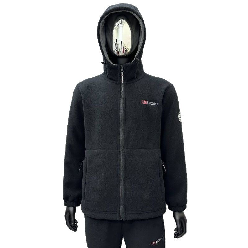 Men's fleece hoodie jacket with wind-resistant surface and zippered pockets Mune Fashion