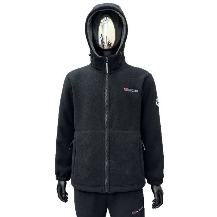 Men's fleece hoodie jacket with wind-resistant surface and zippered pockets Mune Fashion