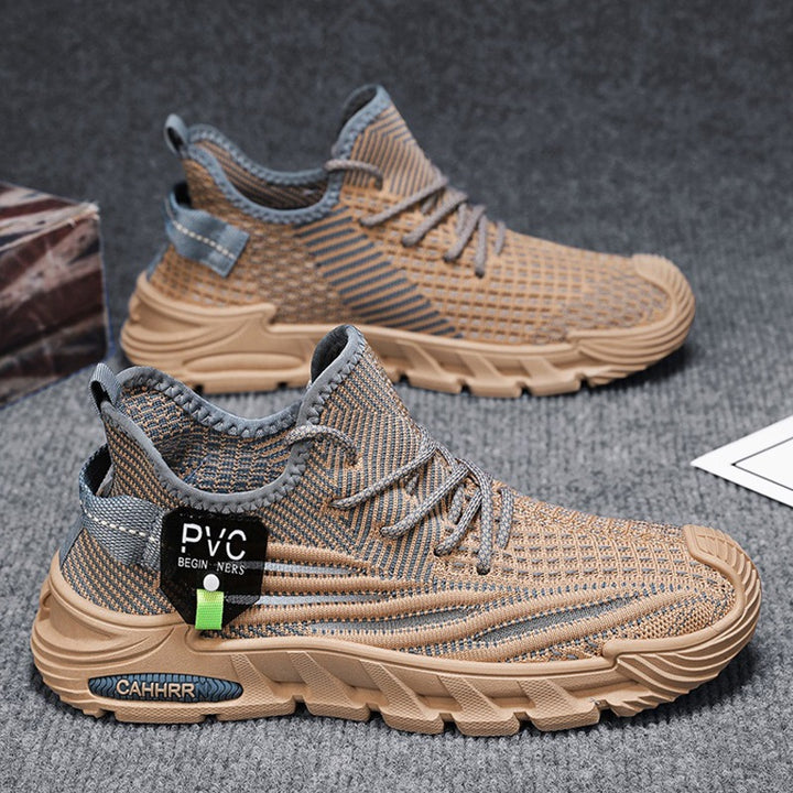 Men's lightweight knitted trail sneakers with sock-like entry and cushioning profile sole Mune Fashion
