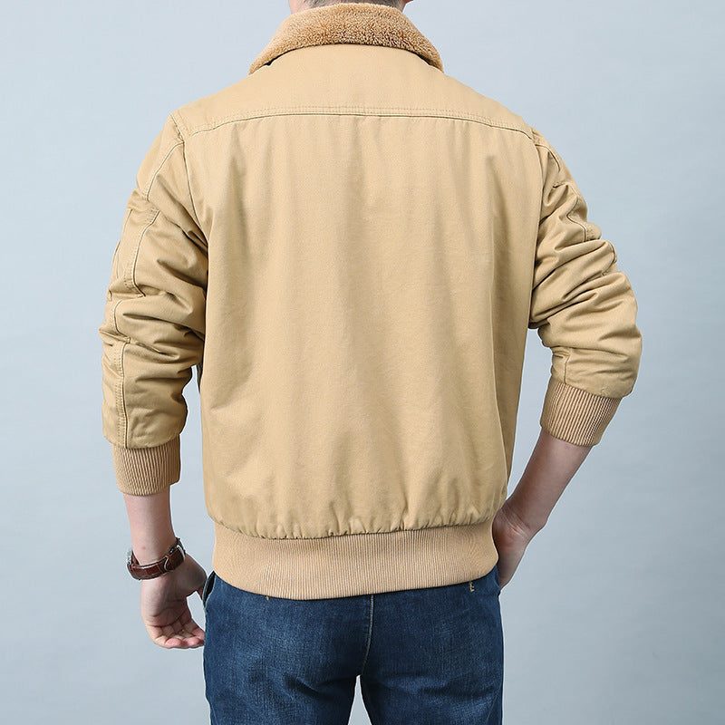 Men's pilot jacket with Sherpa collar, utility pockets, and ribbed cuffs Mune Fashion