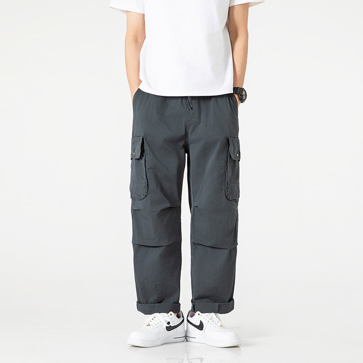 Men's Relaxed-Fit Multi-Pocket Cargo Pants made of lightweight cotton blend Mune Fashion