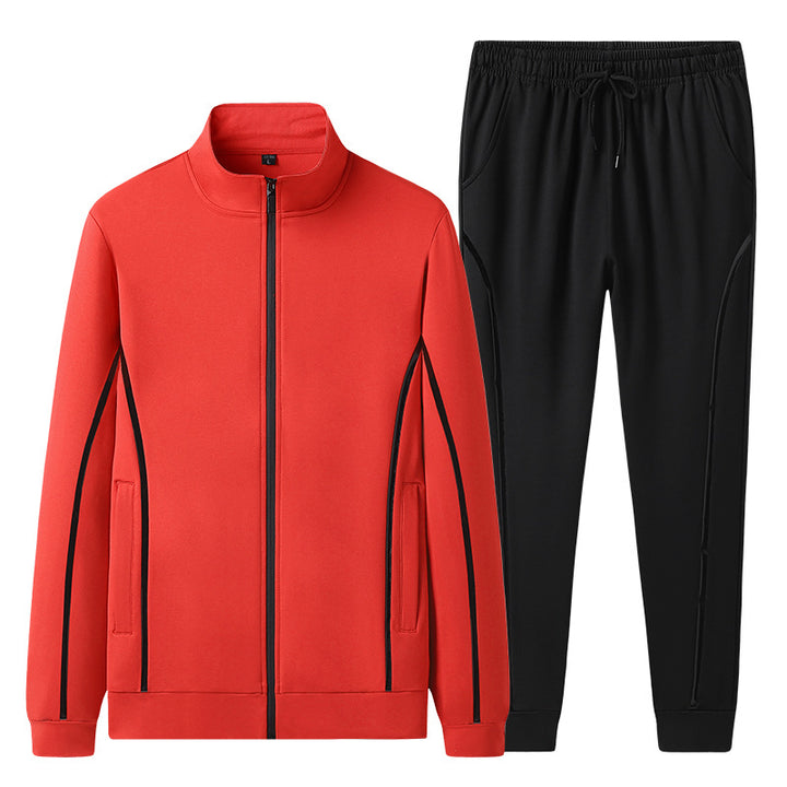 Men's Sporty Tracksuit with Stand-up Collar