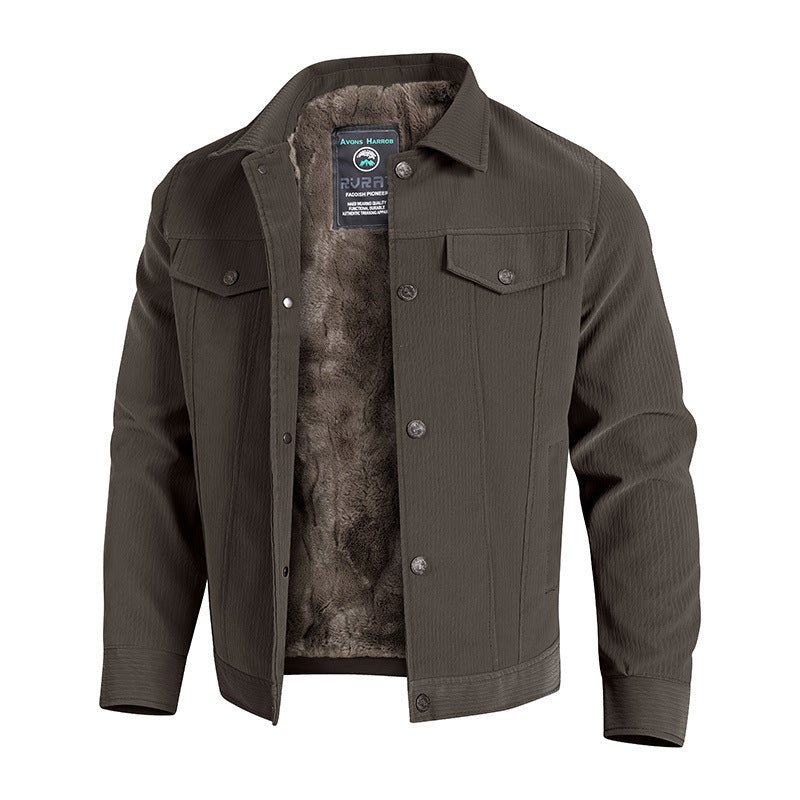 Men's Stylish Fleece Jacket with High Collar and Elegant Design Mune Fashion