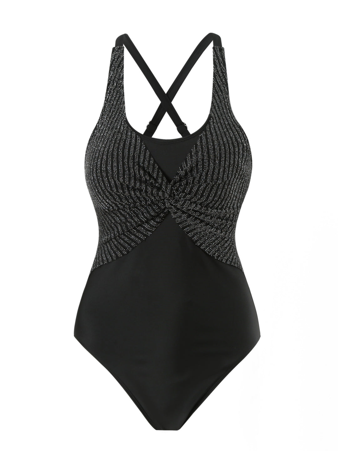 Ladies Elegant One-Piece Swimsuit with Decorative Cross Straps Mune Fashion