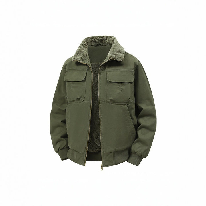 Men's thermo bomber jacket with full zip, sherpa collar, and utility pockets Mune Fashion