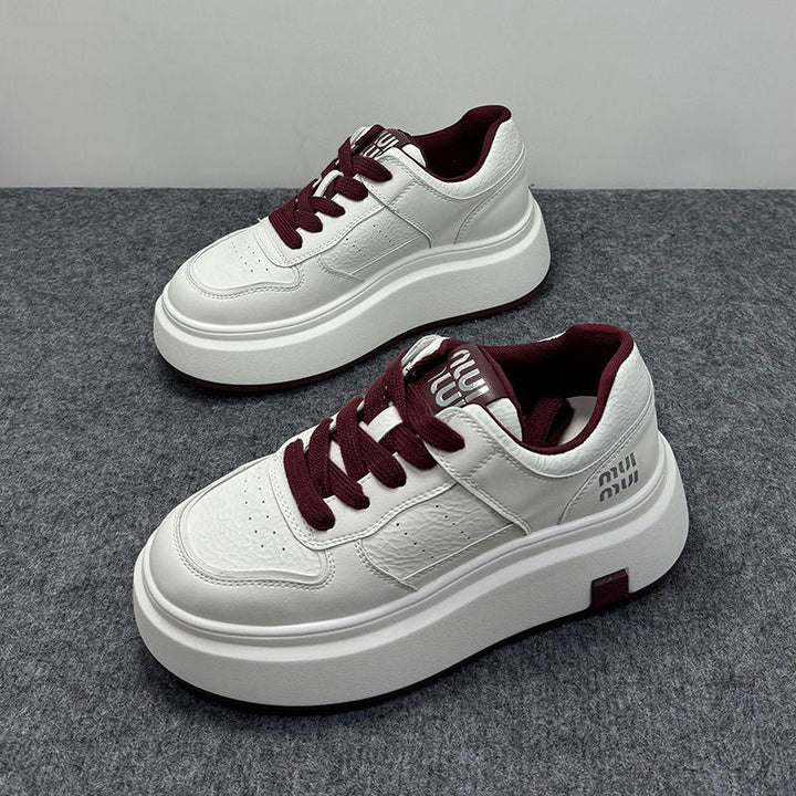 Women's Stylish Platform Sneakers made of durable leather with a minimalist design Mune Fashion