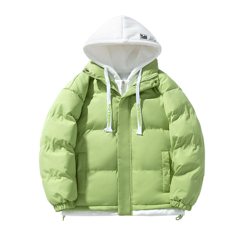 Unisex short cut quilted puffer jacket with two-layer contrasting hood Mune Fashion