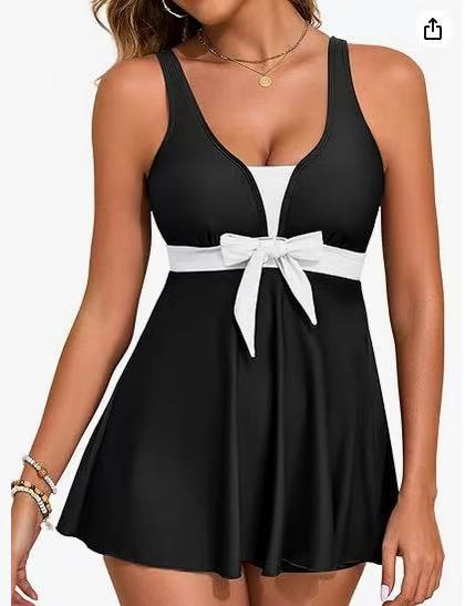 Ladies leisure swimsuit with stylish waist belt Mune Fashion