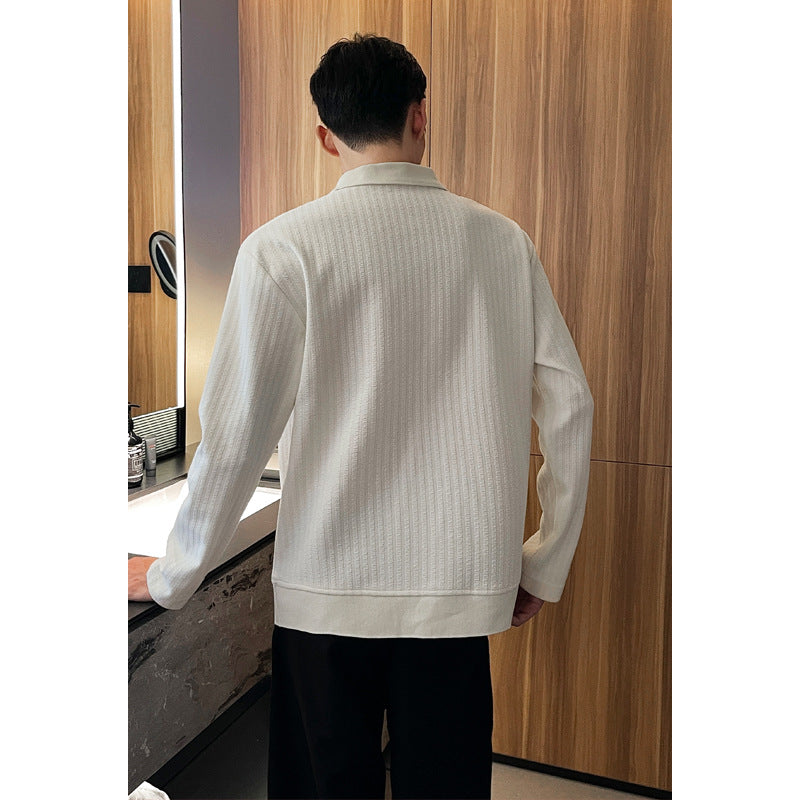 Men's Stylish Long Sleeve Sweater with Textured Design Mune Fashion
