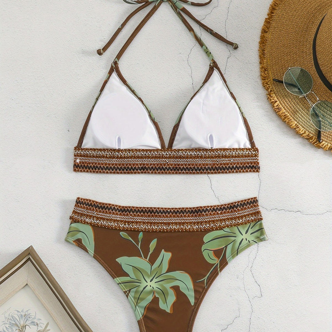 Women's triangle bikini with floral pattern and comfortable fit Mune Fashion
