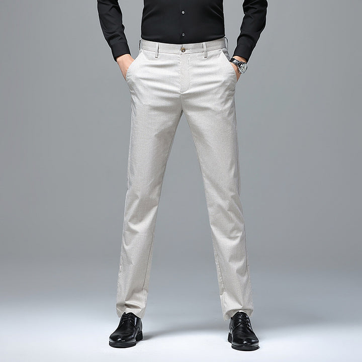 Men's Slim Chino Business Pants with Crease and Light Stretch Mune Fashion