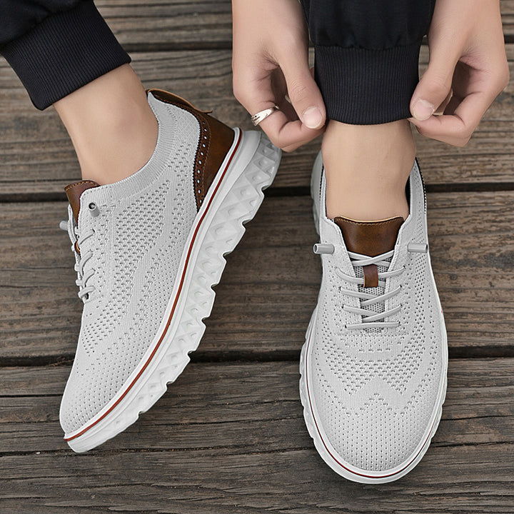 Men's breathable knitted sports shoes with shock-absorbing honeycomb sole Mune Fashion