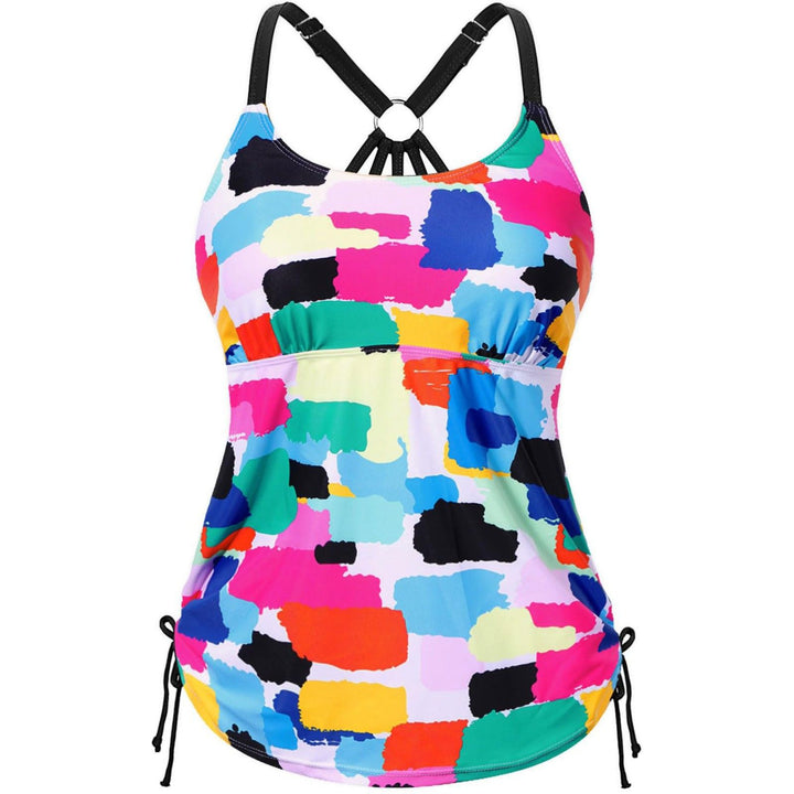 Ladies Tankini with floral pattern and adjustable straps Mune Fashion