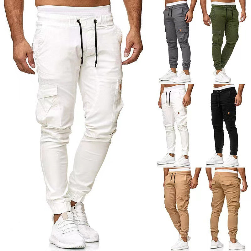 Men's Tactical Cargo Joggers with Drawstring, Elastic Cuffs, and Multiple Pockets Mune Fashion