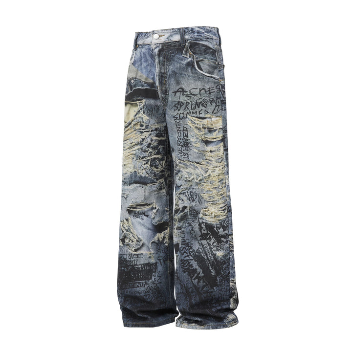 Men's Fashion Loose-Fitting Destroyed Jeans Mune Fashion