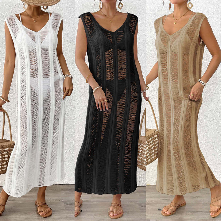 Women's airy beach cover-up with elegant fringes Mune Fashion