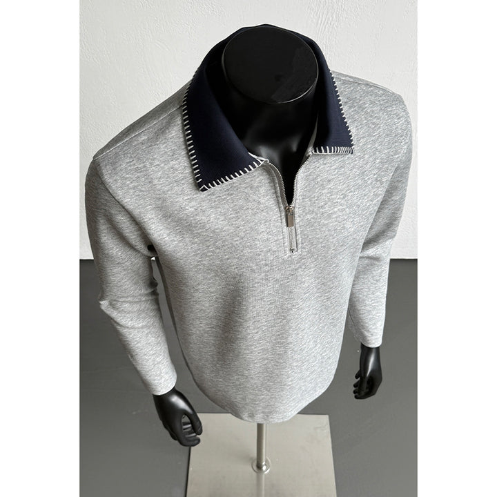 Men's Fashion Stand Collar Sweater with Zipper Mune Fashion