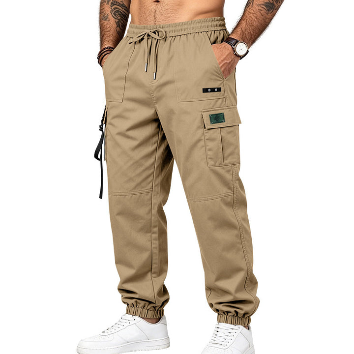 Men's Multifunctional Cargo Joggers with Elastic Waistband, Belt and Pocket Details Mune Fashion