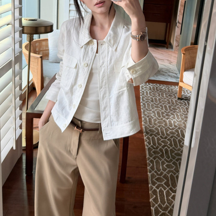 Women Casual and Stylish Linen Jacket Mune Fashion