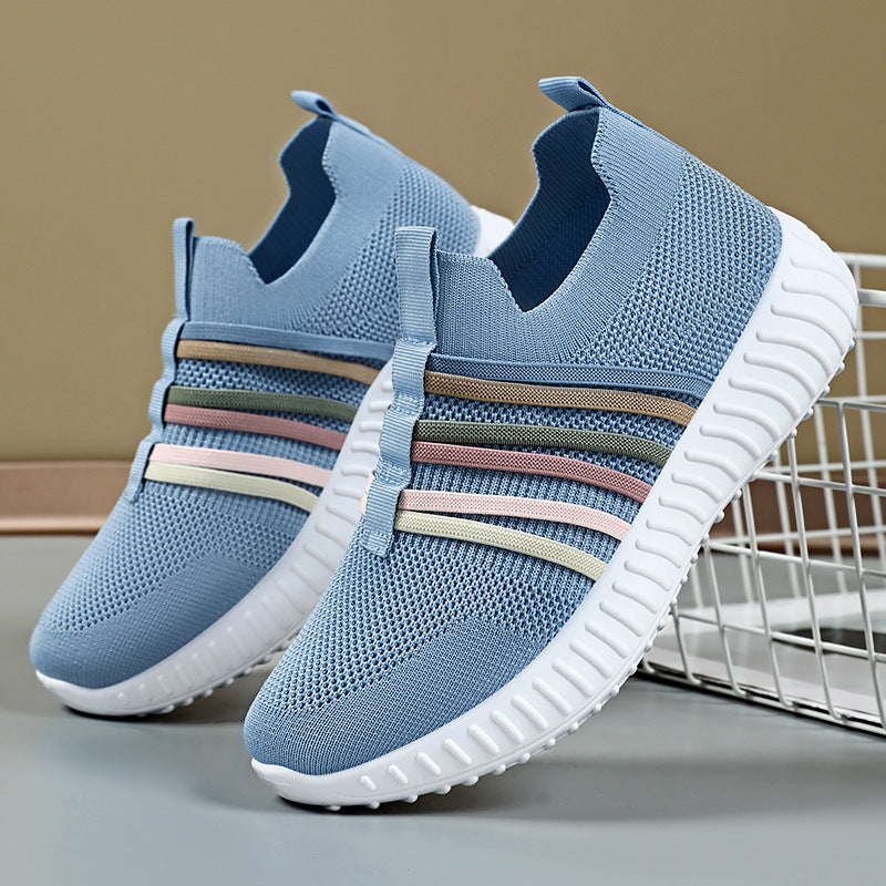 Women Lightweight and Breathable Slip-On Sneakers with Elastic Insert Mune Fashion