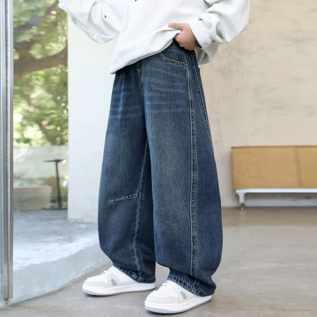 Women Casual Oversized Jeans Mune Fashion