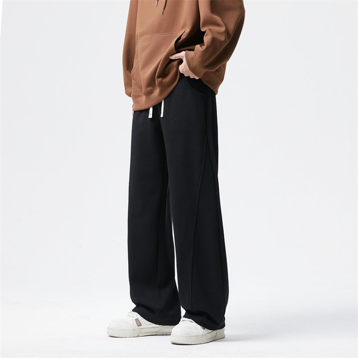 Men's ultra-wide cut fleece lounge pants with drawstring and straight leg Mune Fashion