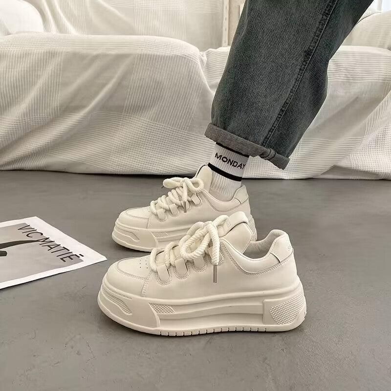 Ladies' fashionable sneakers with continuous platform and elastic shoelaces Mune Fashion