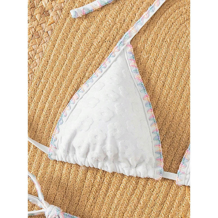 Women Triangle Bikini Set with adjustable straps and ruffle details Mune Fashion
