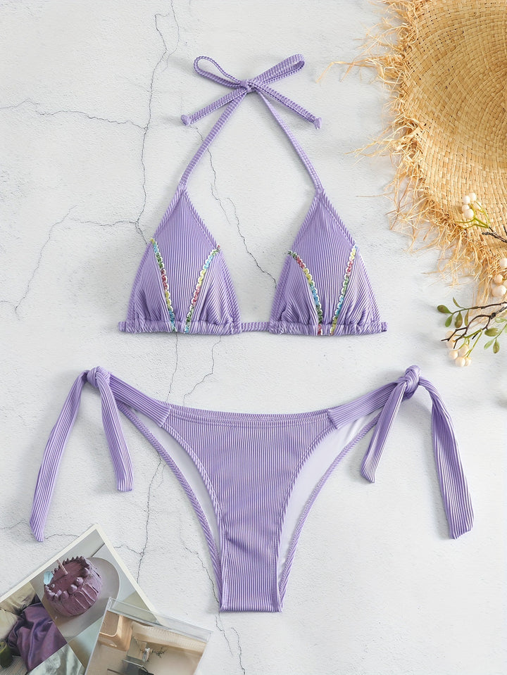 Women's Triangle Bikini with Playful Ties Mune Fashion