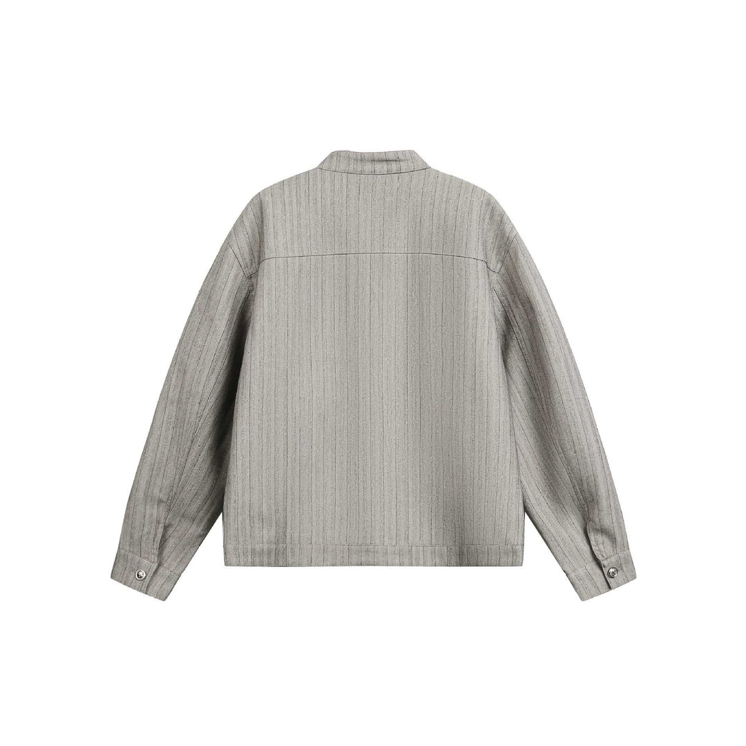 Unisex Oversized Blouson in Workwear Style with Stand-up Collar and Button Placket Mune Fashion