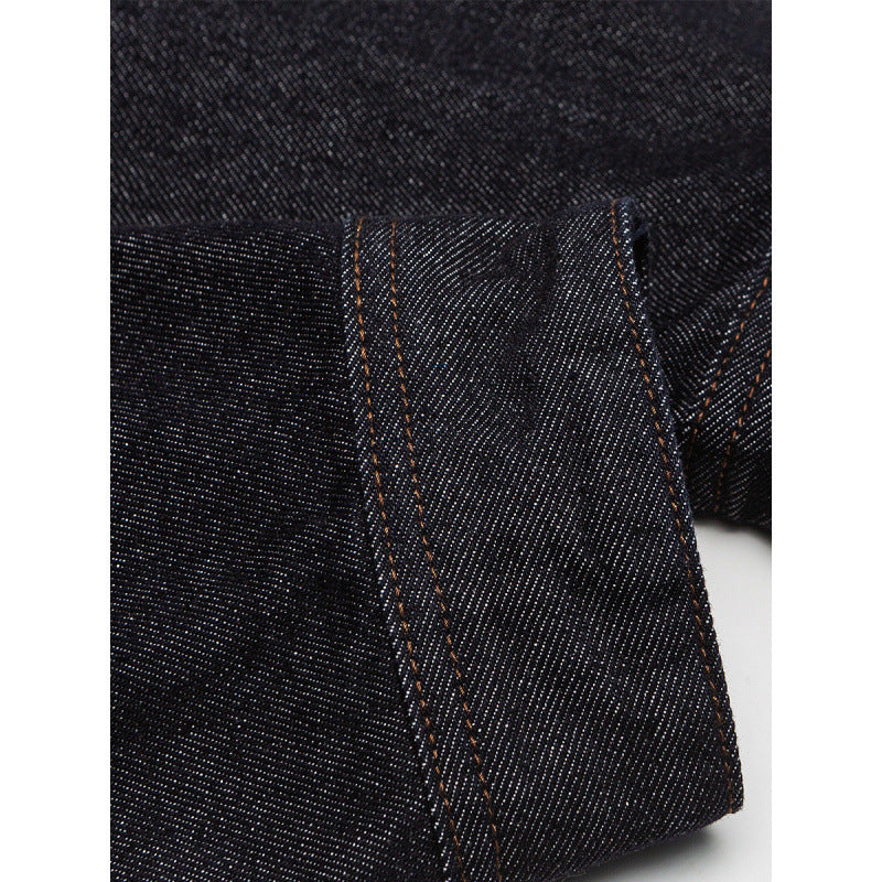 Men's Boxy Denim Jacket with Full Zip, Chest Zip Pocket and Shirt Collar Mune Fashion