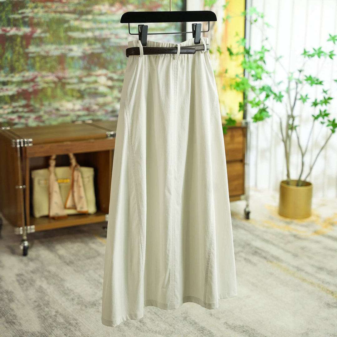 Women's Elegant Maxi Skirt with Waist Belt Mune Fashion