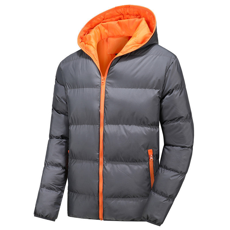 Men's padded winter jacket with hood, ultra-light thermal insulation and contrasting zippers Mune Fashion