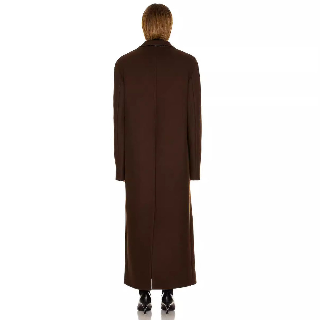 Women's Maximal One-Button Coat in Oversized Cut with Classic Lapel Mune Fashion
