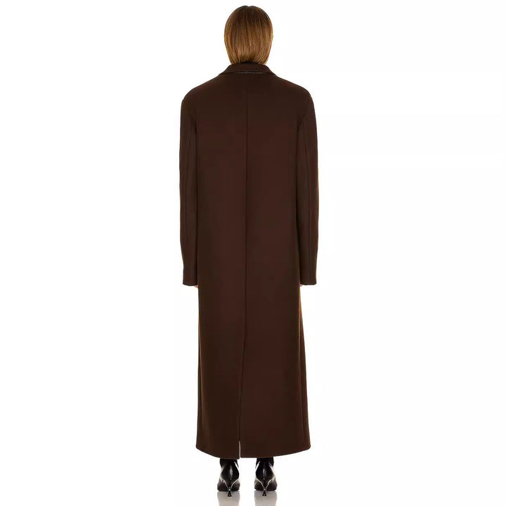 Women's Maximal One-Button Coat in Oversized Cut with Classic Lapel Mune Fashion